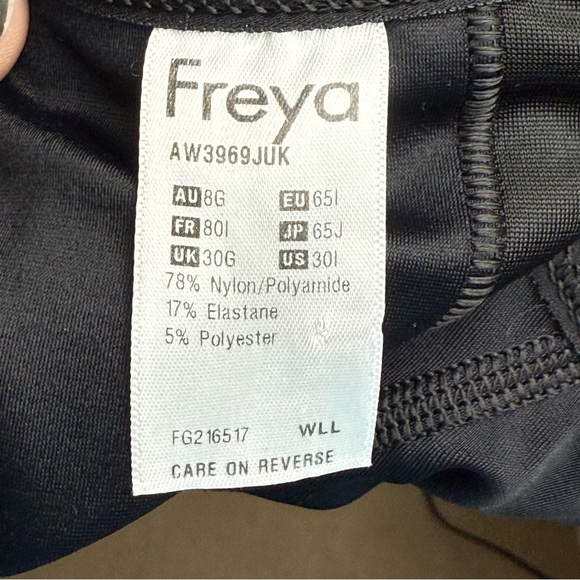 Freya Freestyle Underwire One-piece Swimsuit Jungle Black Size  30I Adjustable - Picture 8 of 13